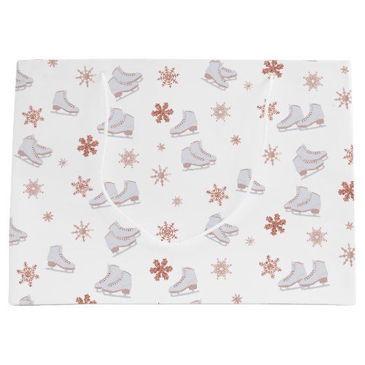 Roos gouden ijspatroon Blush roze schaatspatroon S Groot Cadeauzakje (Voorkant)