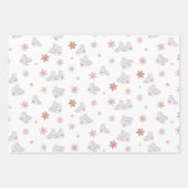 Roos gouden ijspatroon Blush roze schaatspatroon S Inpakpapier Vel (Voorkant 3)
