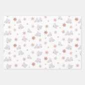 Roos gouden ijspatroon Blush roze schaatspatroon S Inpakpapier Vel (Voorkant 2)