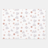 Roos gouden ijspatroon Blush roze schaatspatroon S Inpakpapier Vel (Voorkant)