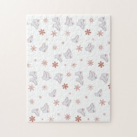 Roos gouden ijspatroon Blush roze schaatspatroon S Legpuzzel (Verticaal)