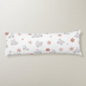 Roos gouden ijspatroon Blush roze schaatspatroon S Lichaamskussen (Achterkant)