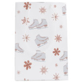 Roos gouden ijspatroon Blush roze schaatspatroon S Medium Cadeauzakje (Voorkant)