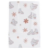 Roos gouden ijspatroon Blush roze schaatspatroon S Medium Cadeauzakje (Achterkant)