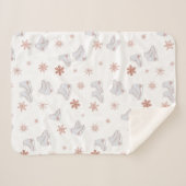 Roos gouden ijspatroon Blush roze schaatspatroon S Sherpa Deken (Voorkant (horizontaal))