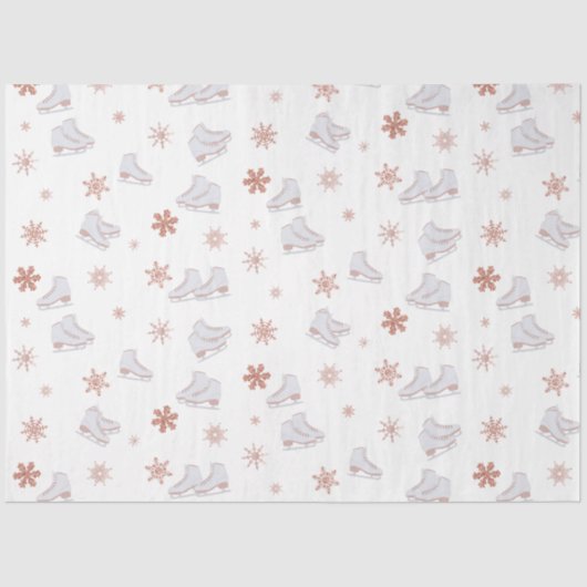 Roos gouden ijspatroon Blush roze schaatspatroon S Tissuepapier (Voorkant)