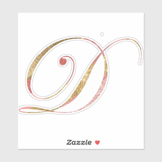 roos gouden initiaal sticker (Vel)