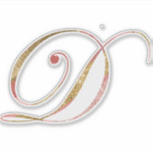 roos gouden initiaal sticker (Voorkant)