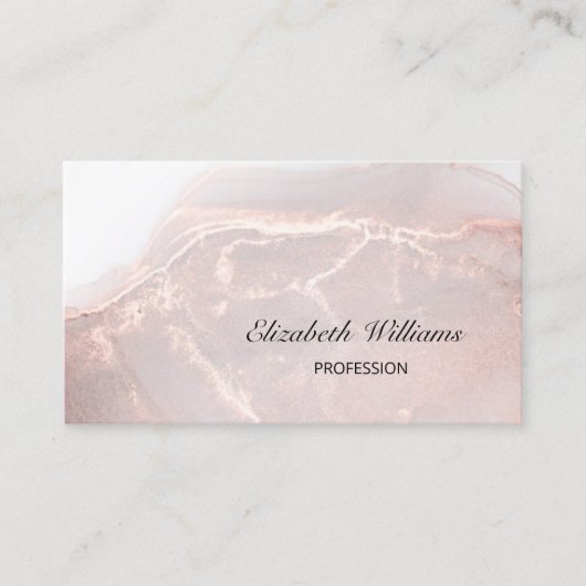 Roos gouden inkt marmer | QR-code Visitekaartje (Voorkant)