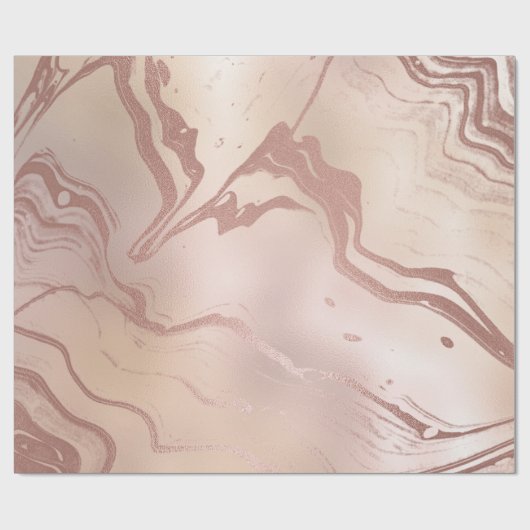 Roos gouden ivoor skinny gesmolten marmeren glaspe cadeaupapier (Vlak)