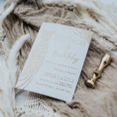 Roos Gouden Jurk Vrijgezellenfeest Brunch & Bubbly Folie Uitnodiging