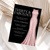 Roos gouden jurk & zwarte vrouwen 30e verjaardagsf kaart