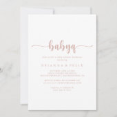 Roos gouden kalligrafie babyQ Baby shower barbecue Kaart (Voorkant)