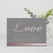 Roos gouden kalligrafie | Huwelijksuitnodiging Kaart (Staand voorkant)