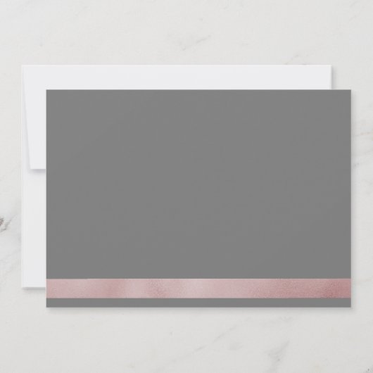 Roos gouden kalligrafie | Huwelijksuitnodiging Kaart (Achterkant)