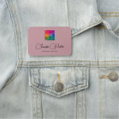 Roos gouden kalligrafie script Sjabloon Elegant Naamplaatje (In situ)