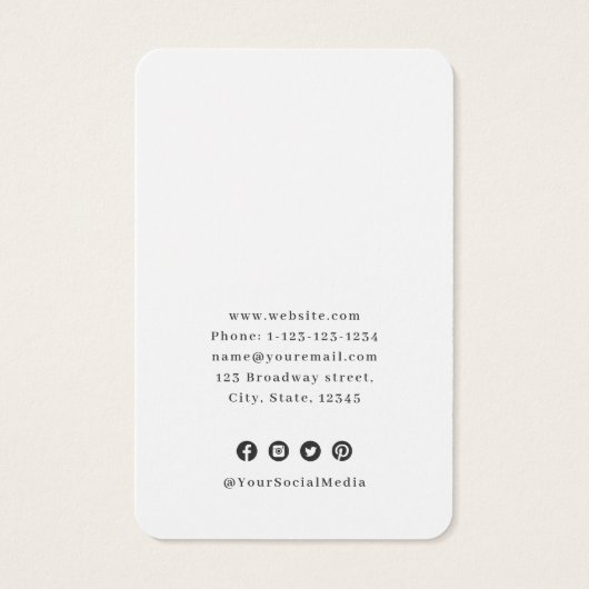 Roos gouden kant aangepast wit oorscherm logo visitekaartje (Achterkant)