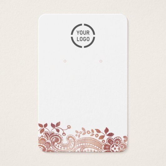 Roos gouden kant aangepast wit oorscherm logo visitekaartje (Voorkant)