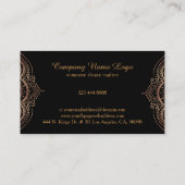 Roos-gouden kant geometrische mandala visitekaartje (Achterkant)