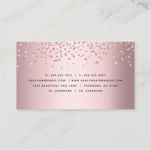 Roos gouden kapsalon make-up artiest modern trendy visitekaartje (Achterkant)