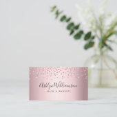 Roos gouden kapsalon make-up artiest modern trendy visitekaartje (Staand voorkant)