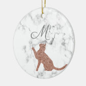 Roos gouden kattensilhouet - je monogram keramisch ornament (Links)