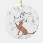 Roos gouden kattensilhouet - je monogram keramisch ornament (Achterkant)