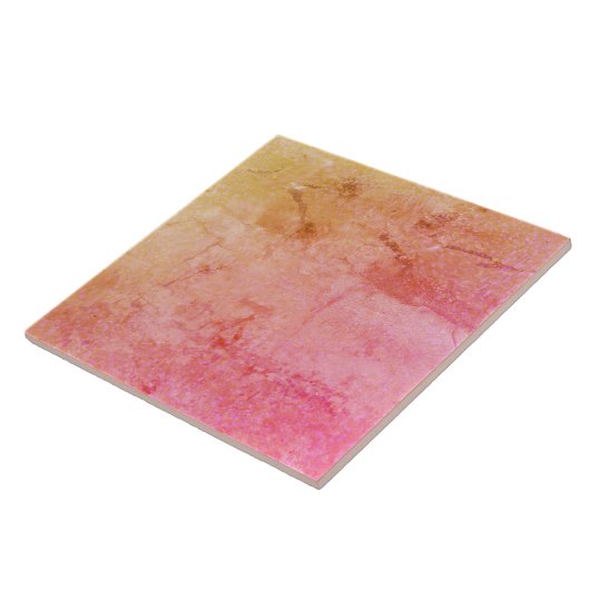 roos gouden keramische tegel tegeltje (Zijkant)