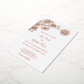 Roos gouden kersenbloesem Chinees bruiloft Folie Uitnodiging (Gedraaid)