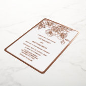 Roos gouden kersenbloesem Chinees bruiloft Folie Uitnodiging (Gedraaid)