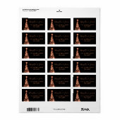 Roos Gouden Kerst Bruiloft Retouradres Etiket (Full Sheet)