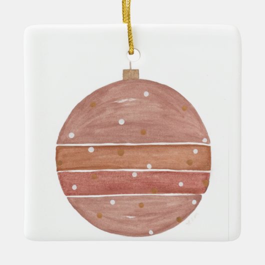 Roos Gouden Kerst Ornament (Voorkant)