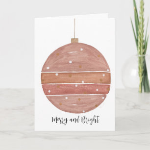 Roos Gouden Kerst Ornament Kaart