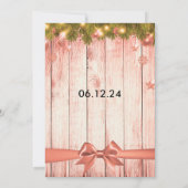 Roos Gouden Kerst Trouwboom, Lichten & Lint Kaart (Achterkant)