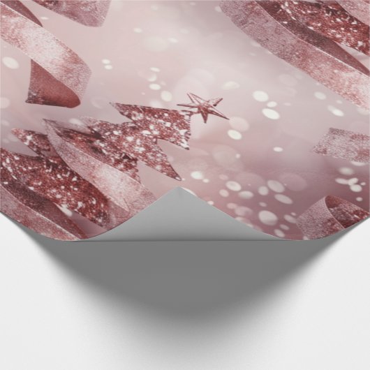 Roos Gouden Kerst Verpakkingsdocument Cadeaupapier (Hoek)