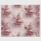 Roos Gouden Kerst Verpakkingsdocument Cadeaupapier (Vlak)