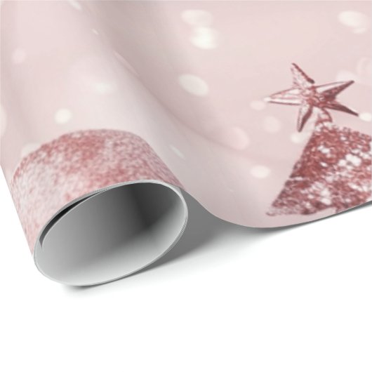 Roos Gouden Kerst Verpakkingsdocument Cadeaupapier (Rol Hoek)