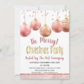 Roos gouden Kerst Winter bedrijfsvakantie Kaart (Voorkant)