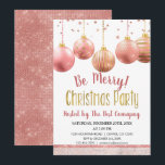 Roos gouden Kerst Winter bedrijfsvakantie Kaart<br><div class="desc">Blush Pink - Roos Gold en Gold Modern en Elegant Sparkle en Glitter Girly Ornament Christmas Holiday Party RSVP Uitnodiging voor een familie- of bedrijfskerstfeest.</div>
