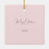 Roos gouden kerstbomen keramisch ornament (Achterkant)