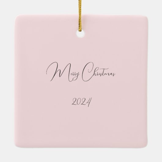 Roos gouden kerstbomen keramisch ornament (Achterkant)