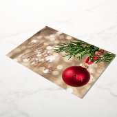 Roos gouden kerstbomen Ornament Folie Uitnodiging (Gedraaid)