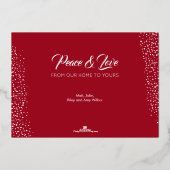 Roos gouden kerstbomen Ornament Folie Uitnodiging (Achterkant)