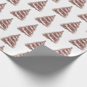 Roos gouden kerstboom cadeaupapier (Hoek)