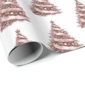 Roos gouden kerstboom cadeaupapier (Rol Hoek)