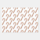 Roos Gouden Kerstboom Candy Canes Snowman Inpakpapier Vel (Voorkant 2)
