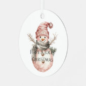 Roos Gouden Kerstboom Candy Canes Snowman Metalen Ornament (Voorkant links)