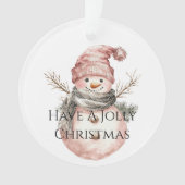 Roos Gouden Kerstboom Candy Canes Snowman Ornament (voorkant)