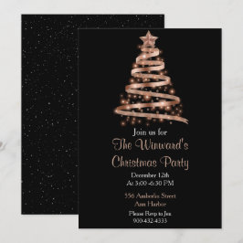 Roos gouden kerstboom kaart