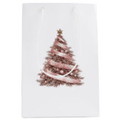 Roos gouden kerstboom medium cadeauzakje (Voorkant)